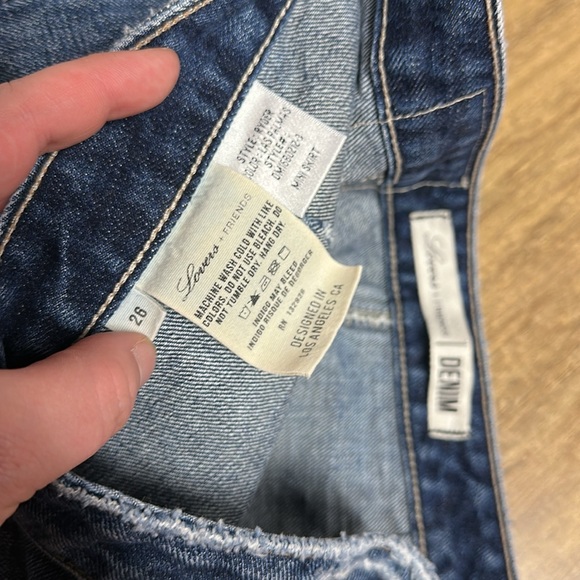 Lovers + Friends like new Ryder 100% cotton indigo blue denim distressed skirt - Picture 7 of 8